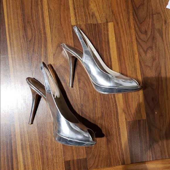 dior silver heels